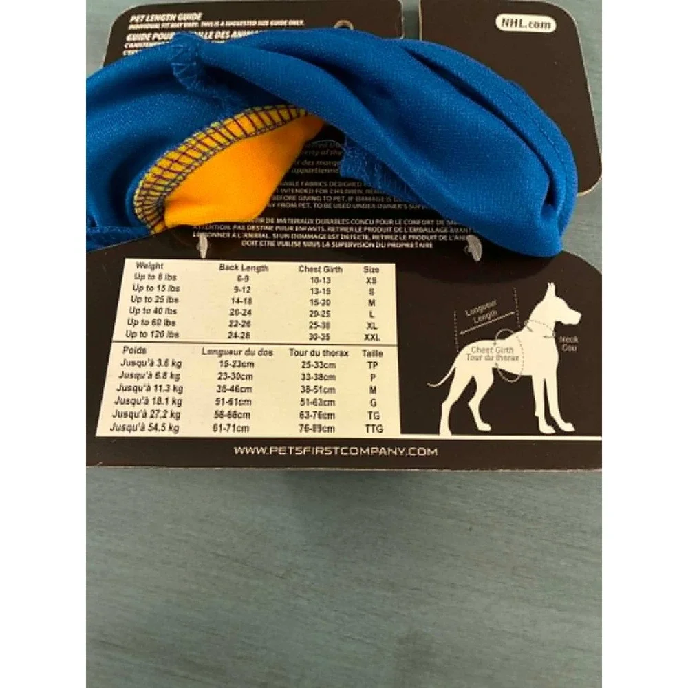 Pets First Buffalo Sabres NHL Pet Jersey Small Blue Hockey Dog Shirt